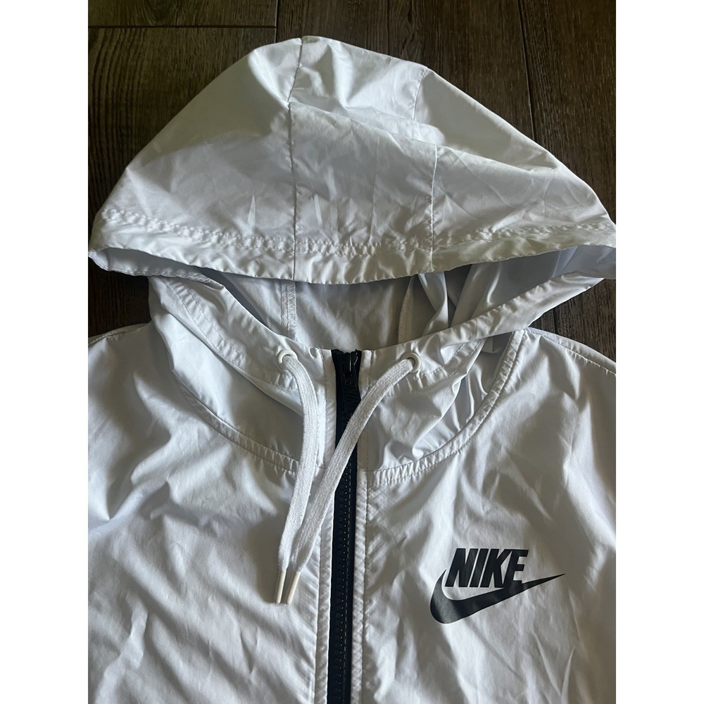 Women's Nike Windbreaker Black/White Zipper Lightweight Jacket Hoodie Size Small - Picture 3 of 8